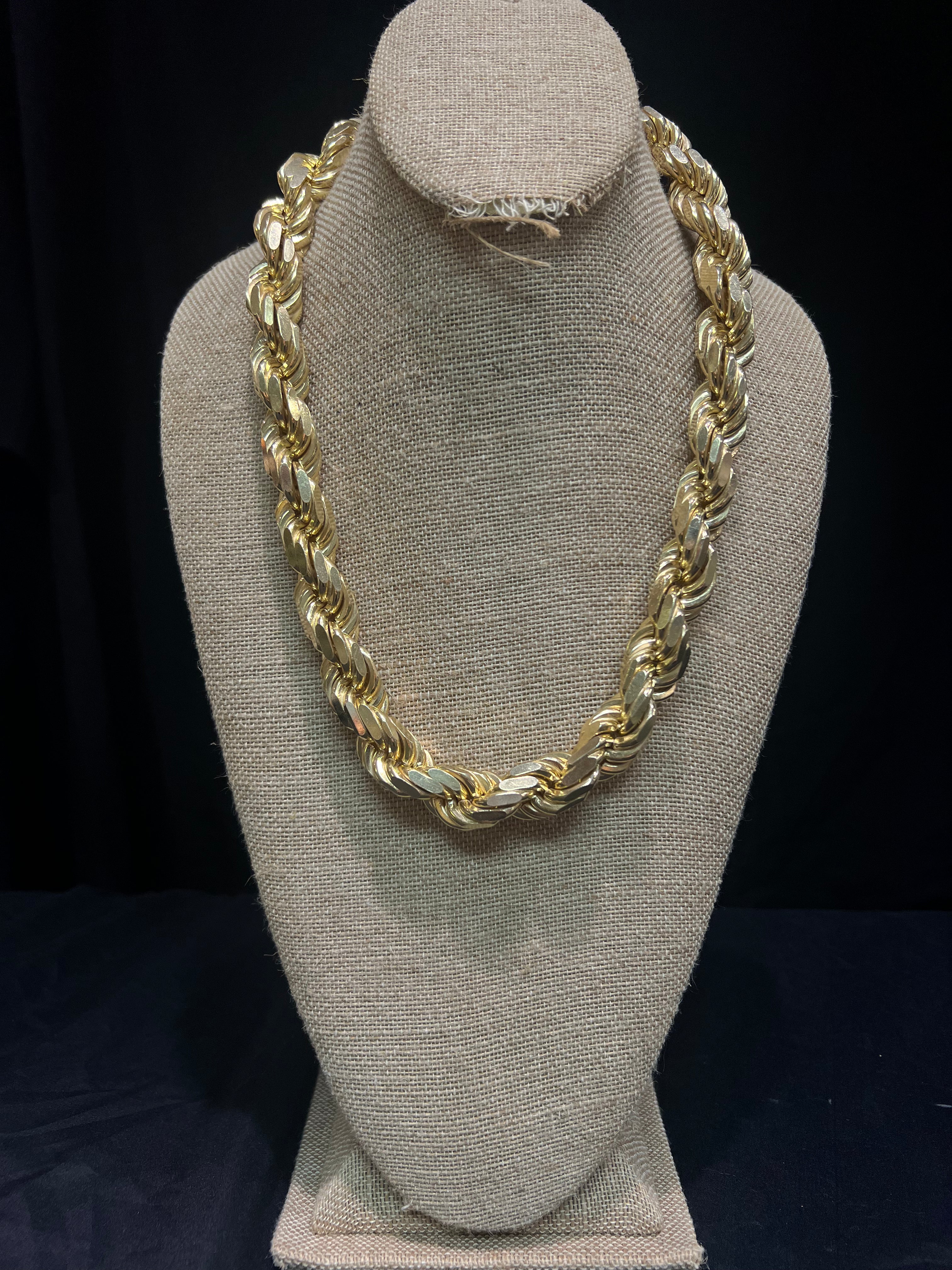 925 Silver Gold Plated Silver Rope Chain 925 Sterling Silver 14k