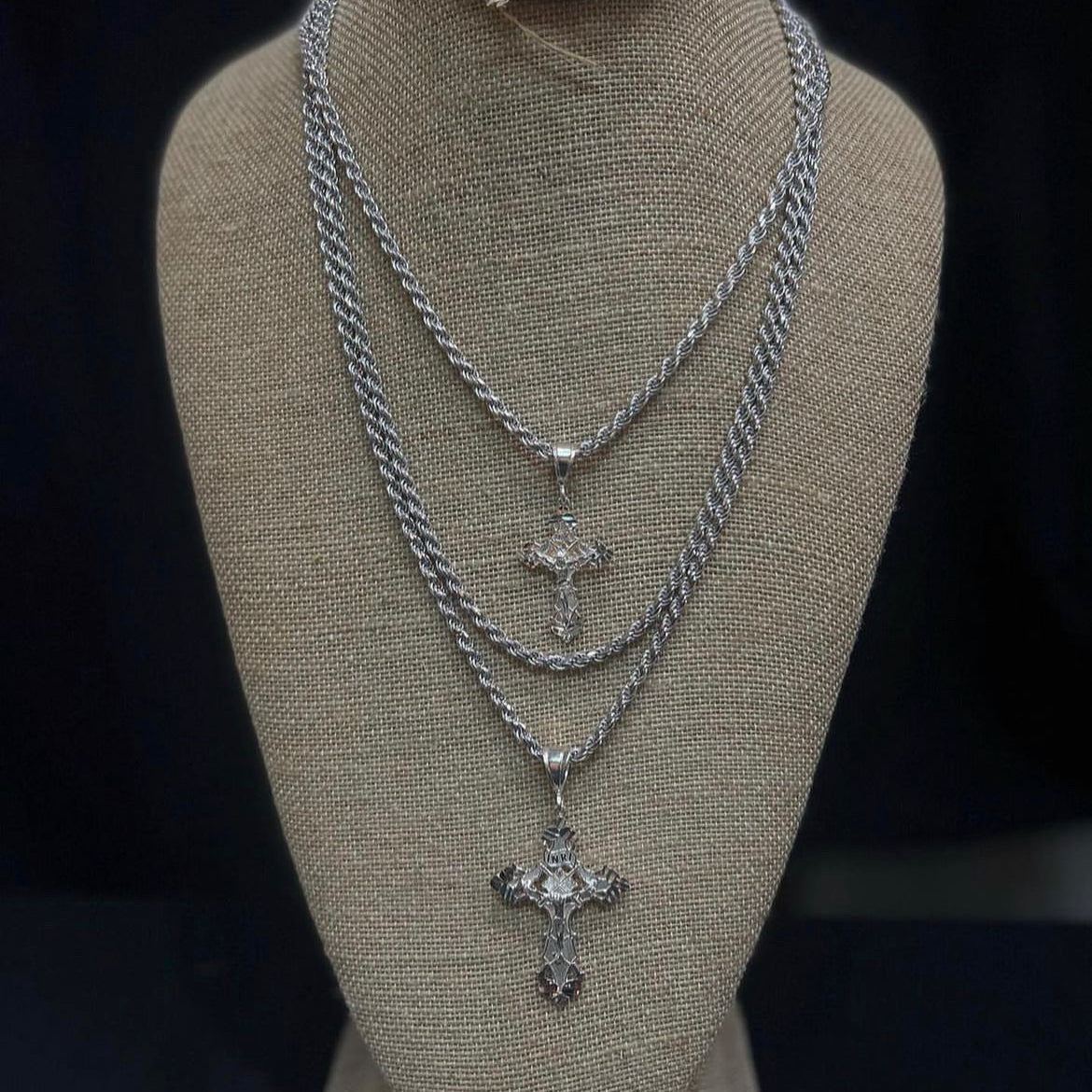 925 Sterling Silver Rhodium Plated Rope Chain