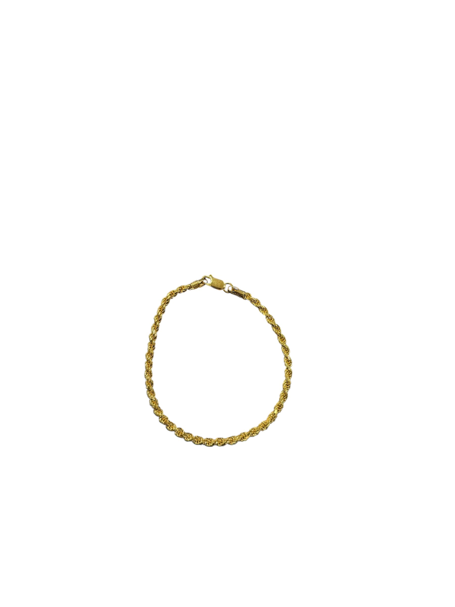 Men’s Bracelet 925 Sterling Silver 14k Gold Plated Diamond Cut 2mm 8”
