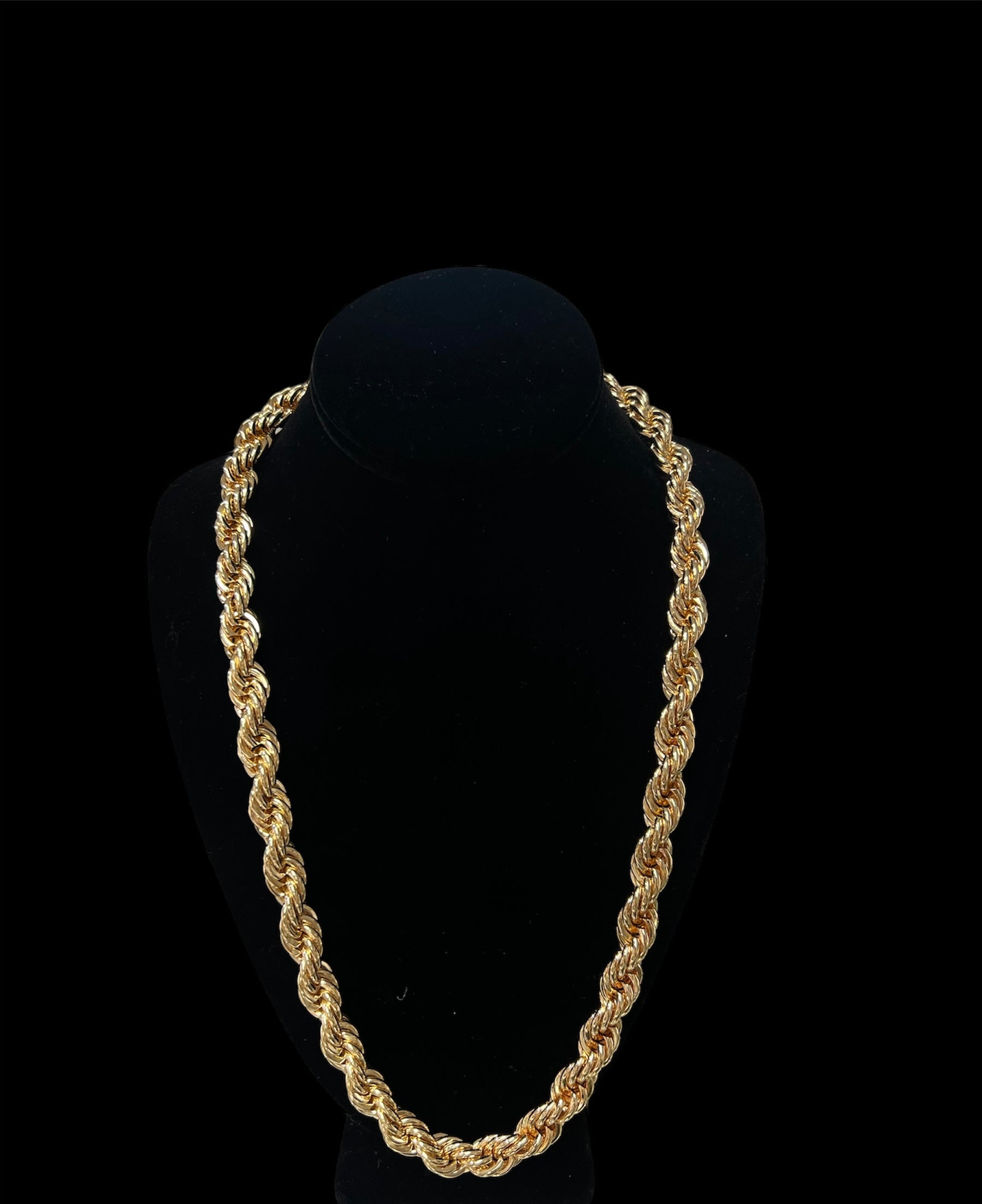 14k 12mm 24” Gold Plated Rope Chain