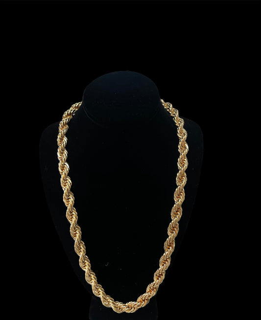 14k 12mm 24” Gold Plated Rope Chain