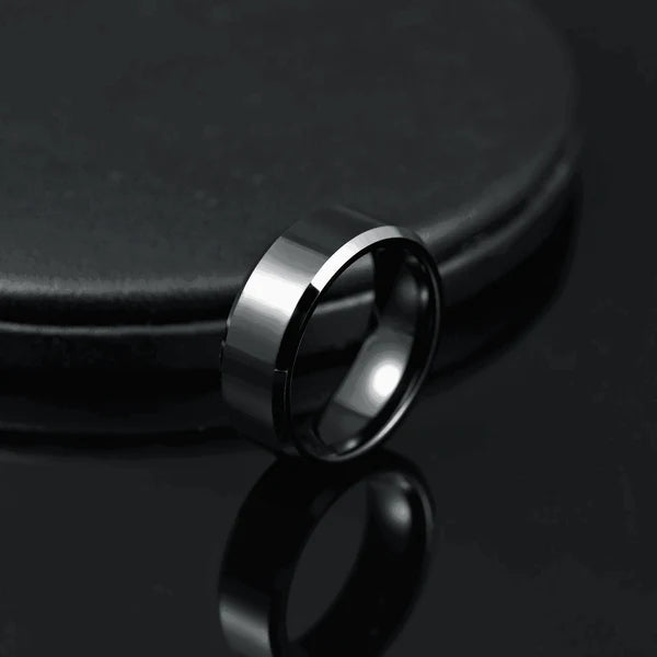 Tungsten Polished Silver Band