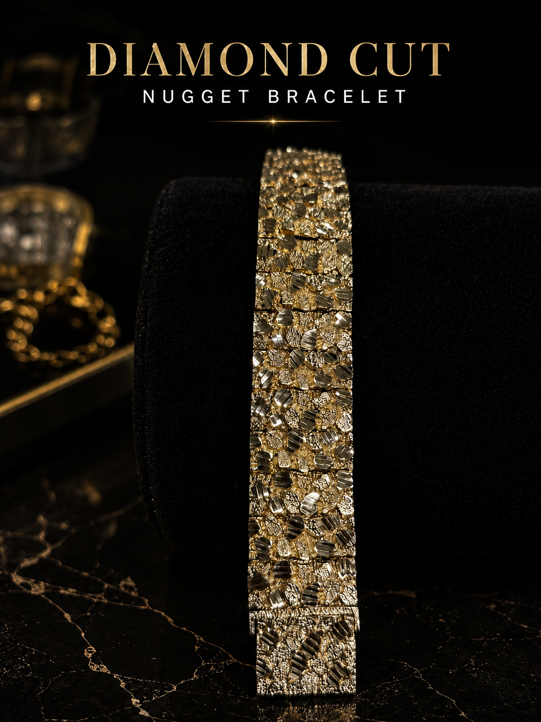 Diamond Cut Nugget Bracelet
