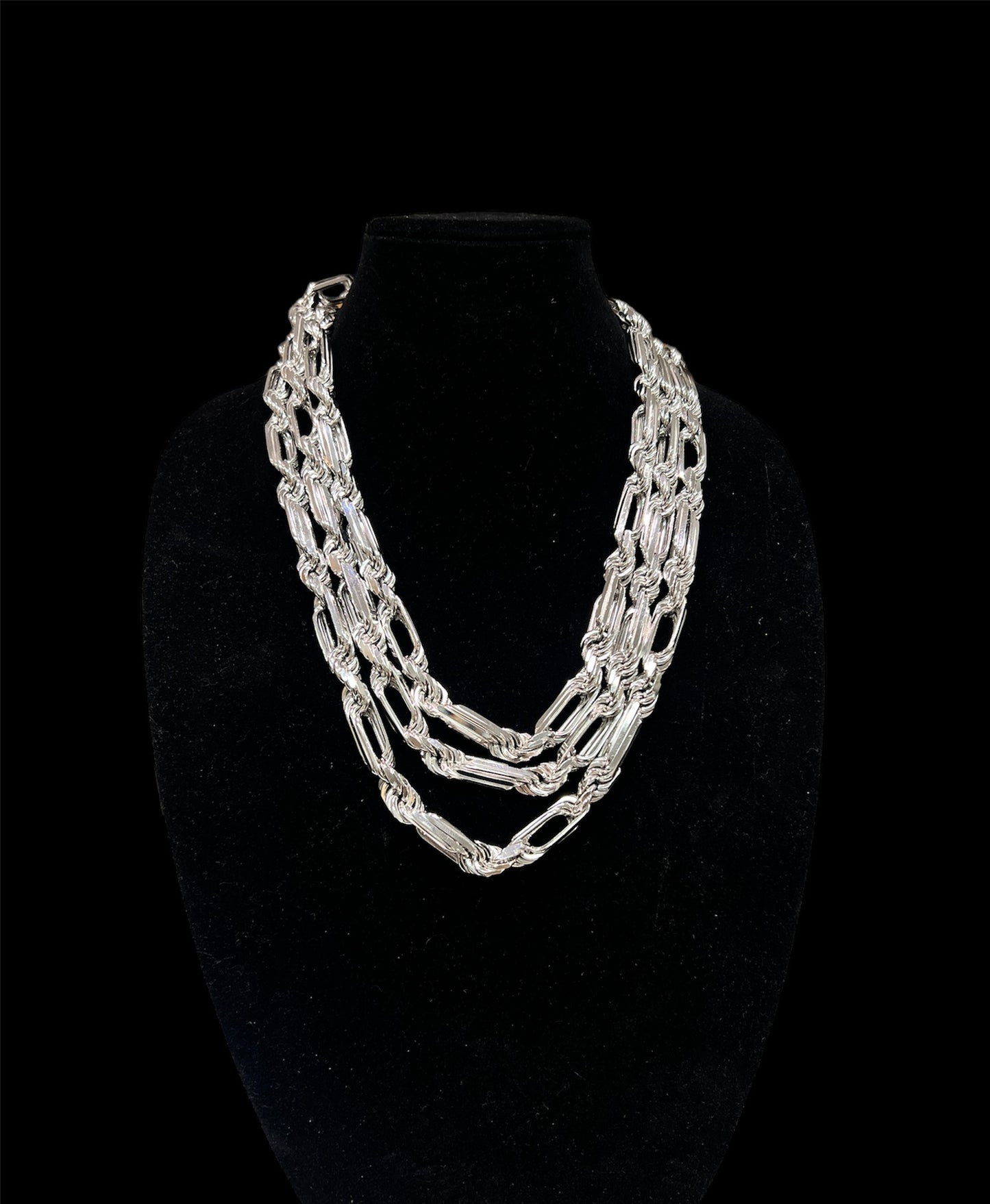 925 Sterling Silver Tarnish-Free Rhodium Plated 12mm Milano Rope Chain