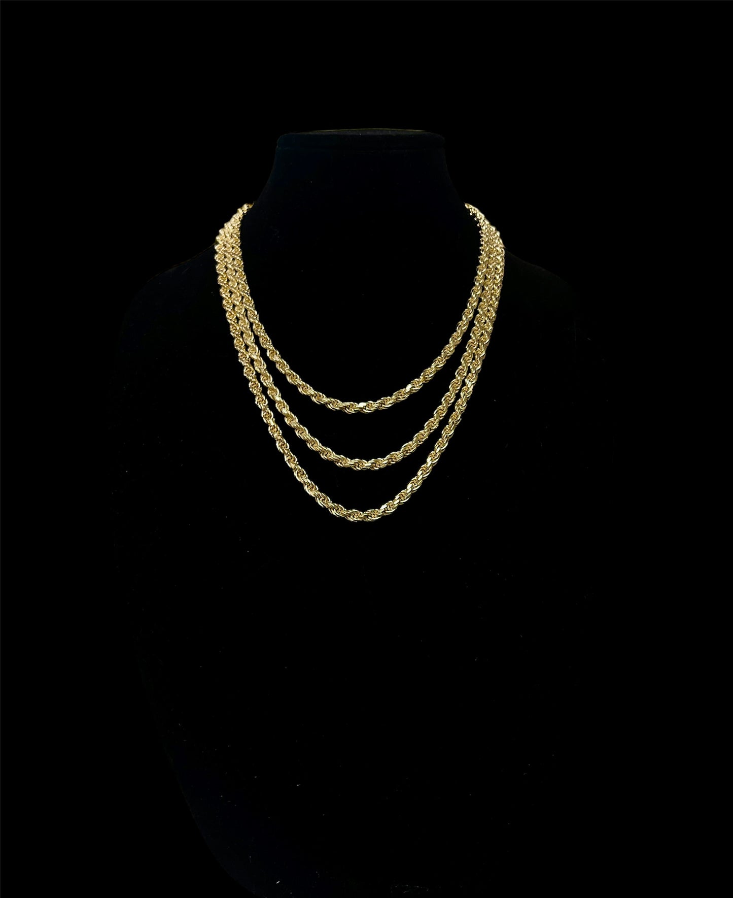 925 Sterling Silver 14k Gold Plated Rope Chain 6mm 20” 22” 24”