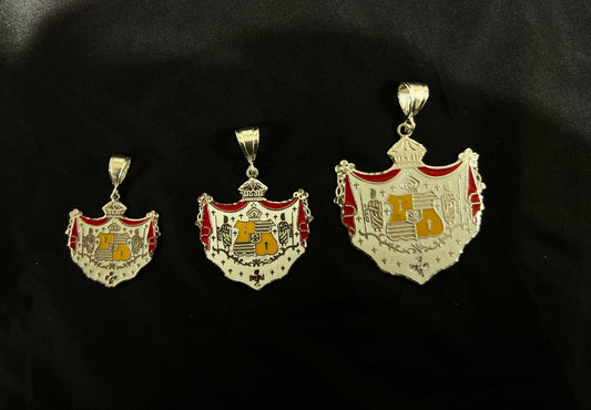 925 Sterling Silver Coat Of Arms with Enamel Pendant