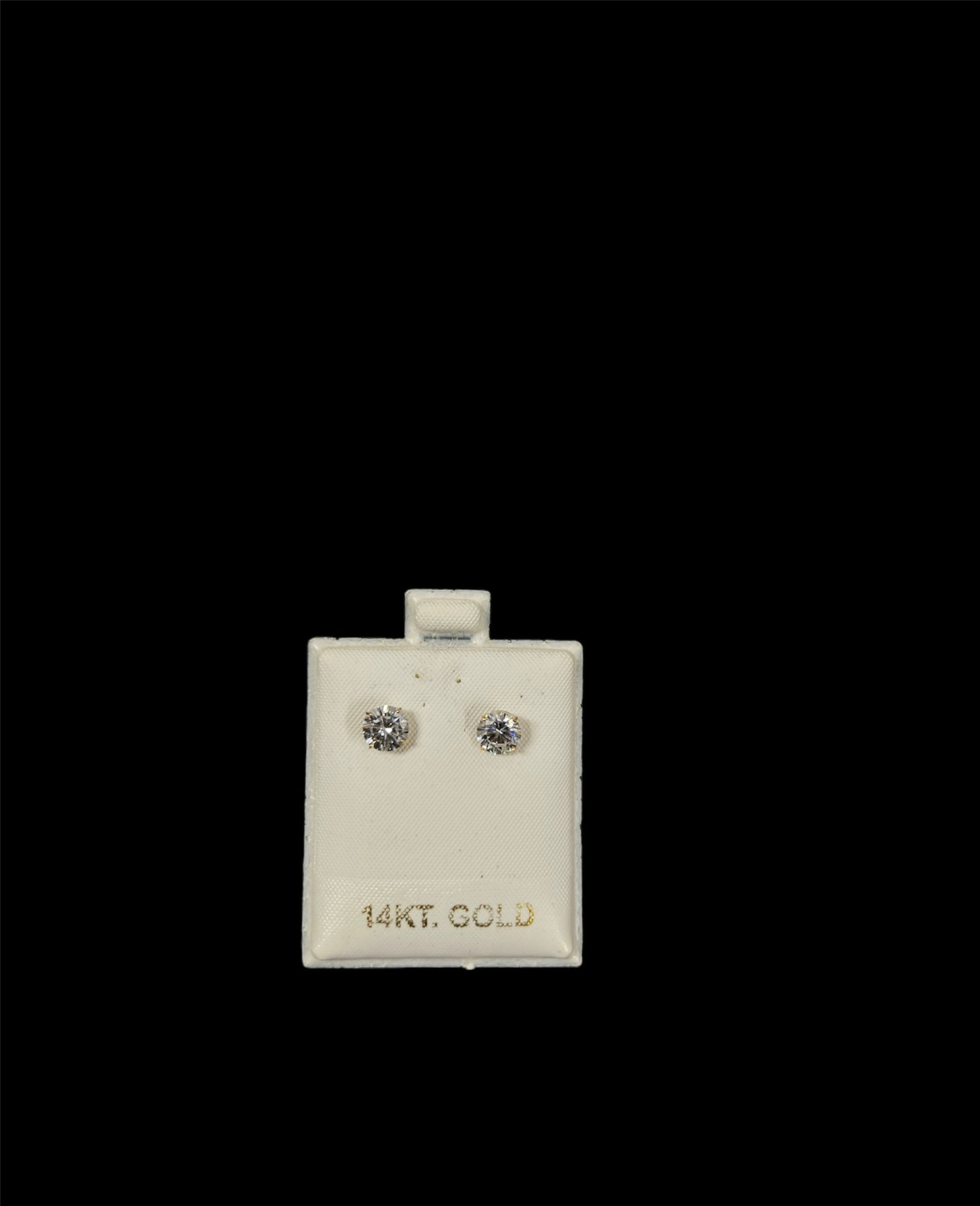 6mm 14k Solid Gold CZ Earrings