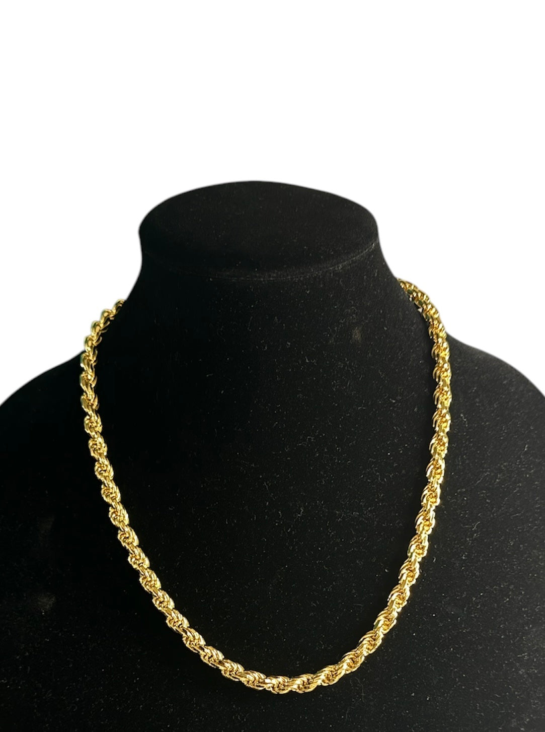 7mm 22” 925 Sterling Silver 14k Gold Plated Diamond Cut Rope Chain