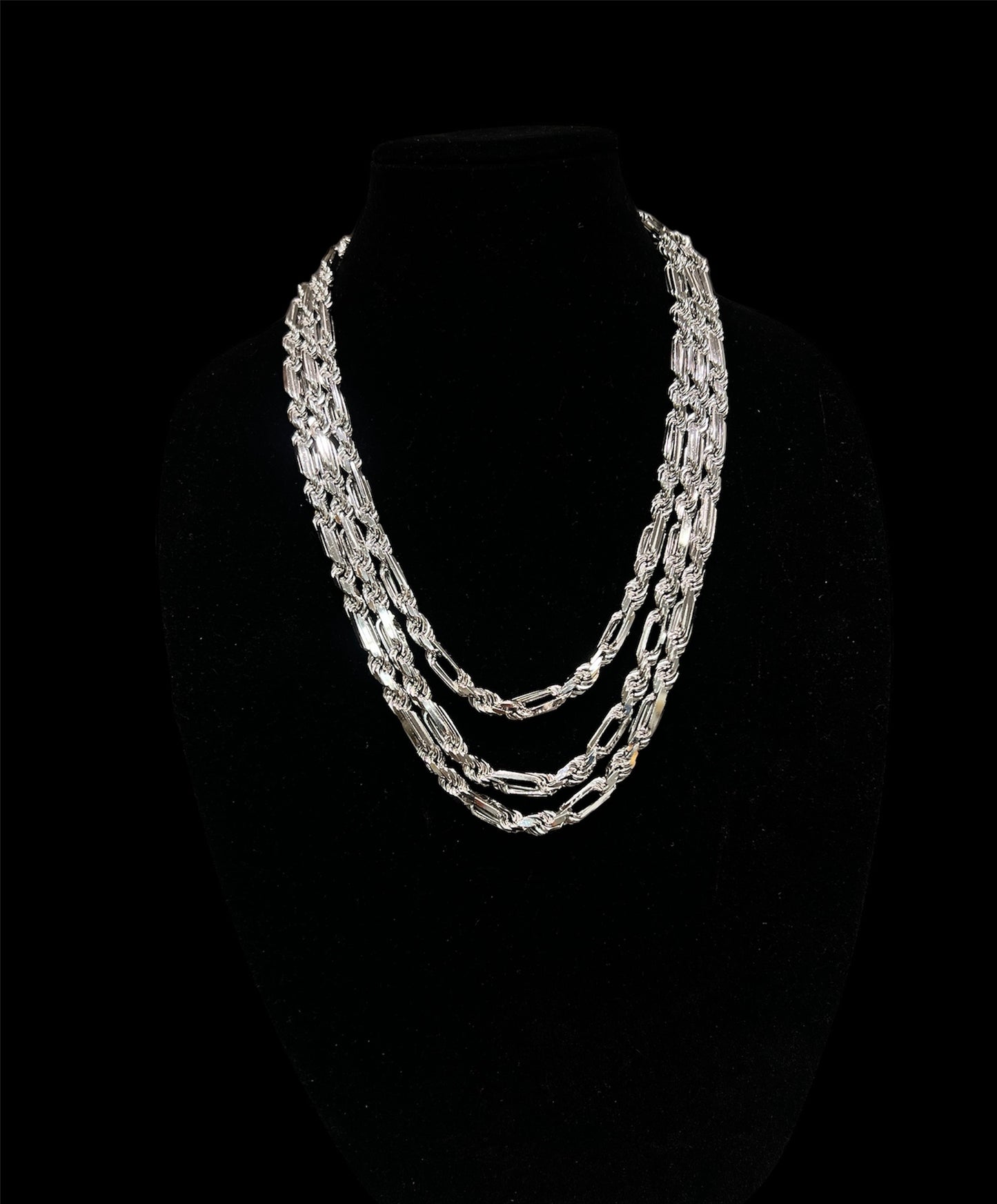 8mm 925 Sterling Silver Rhodium Plated Milano