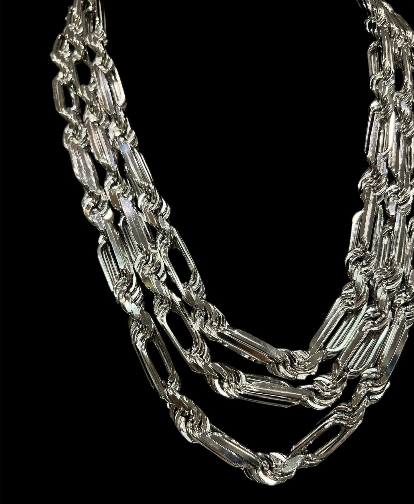 925 Sterling Silver Tarnish-Free Rhodium Plated 12mm Milano Rope Chain