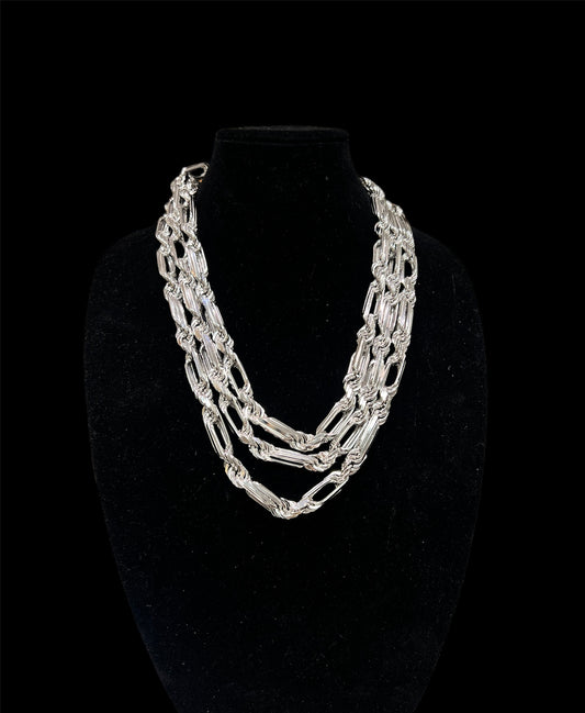 925 Sterling Silver Tarnish-Free Rhodium Plated 12mm Milano Rope Chain