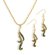 Abalone Trio Earring and Necklace Set