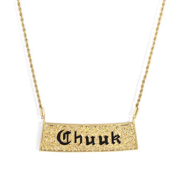 Engraved "Chuuk" License Plate Necklace