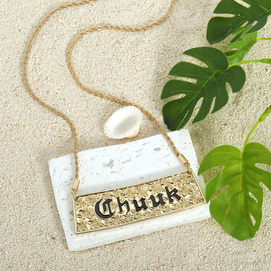 Engraved "Chuuk" License Plate Necklace