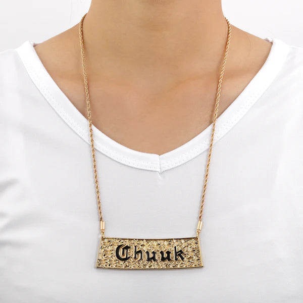 Engraved "Chuuk" License Plate Necklace