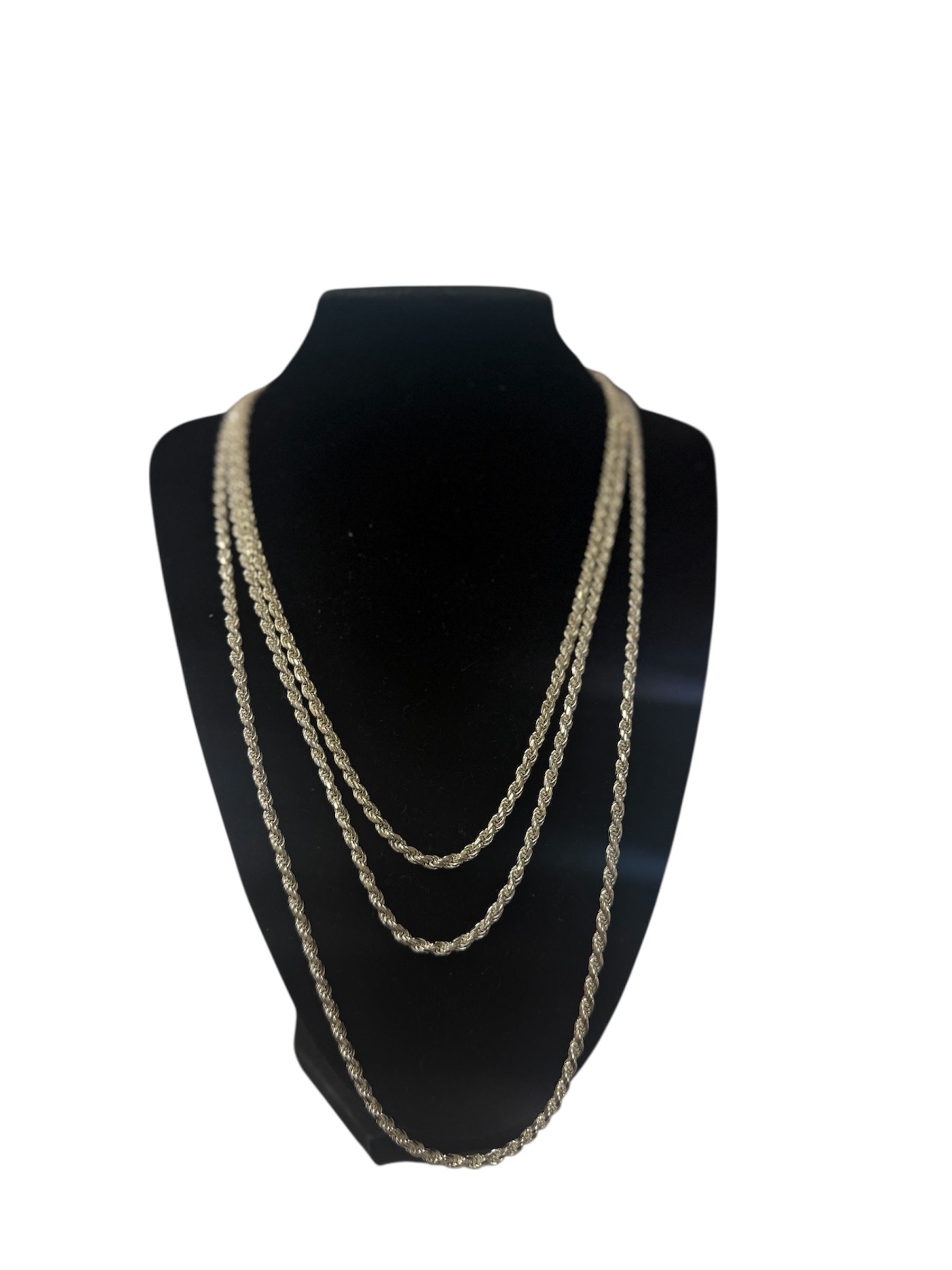 3mm 925 Sterling Silver Diamond Cut Rope Chain
