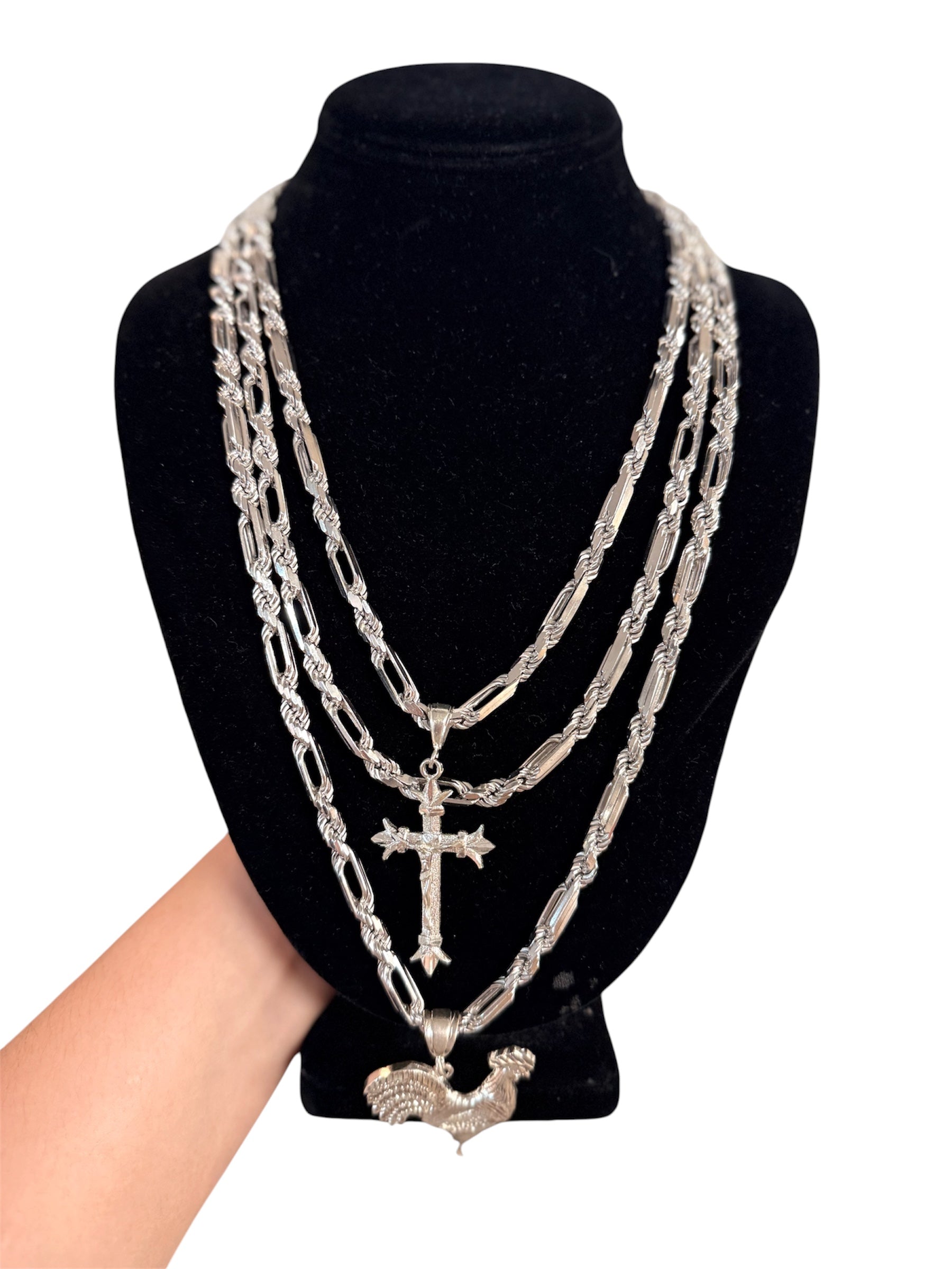 6mm Rhodium Milano Chain