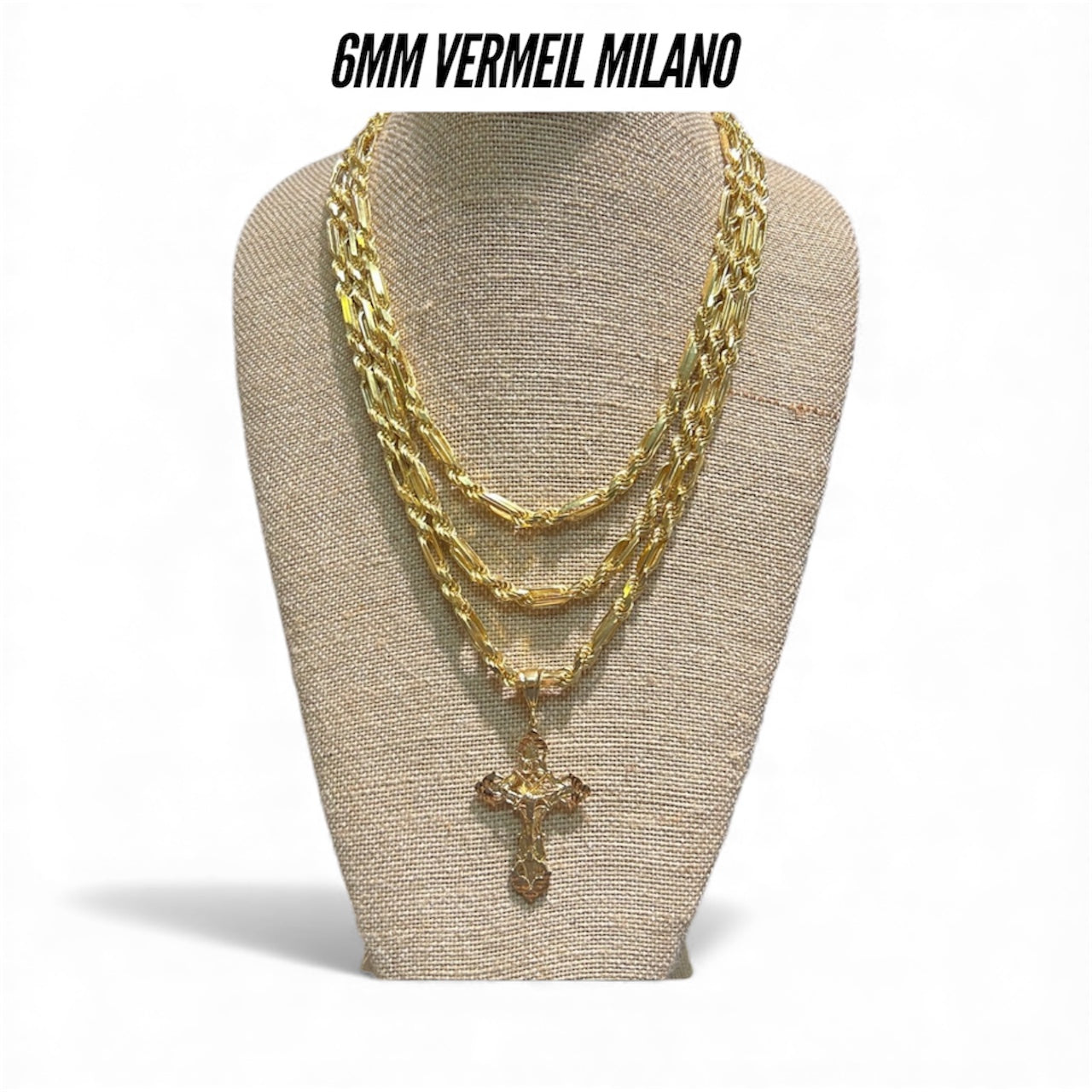6MM Vermeil Diamond Cut Milano Chain
