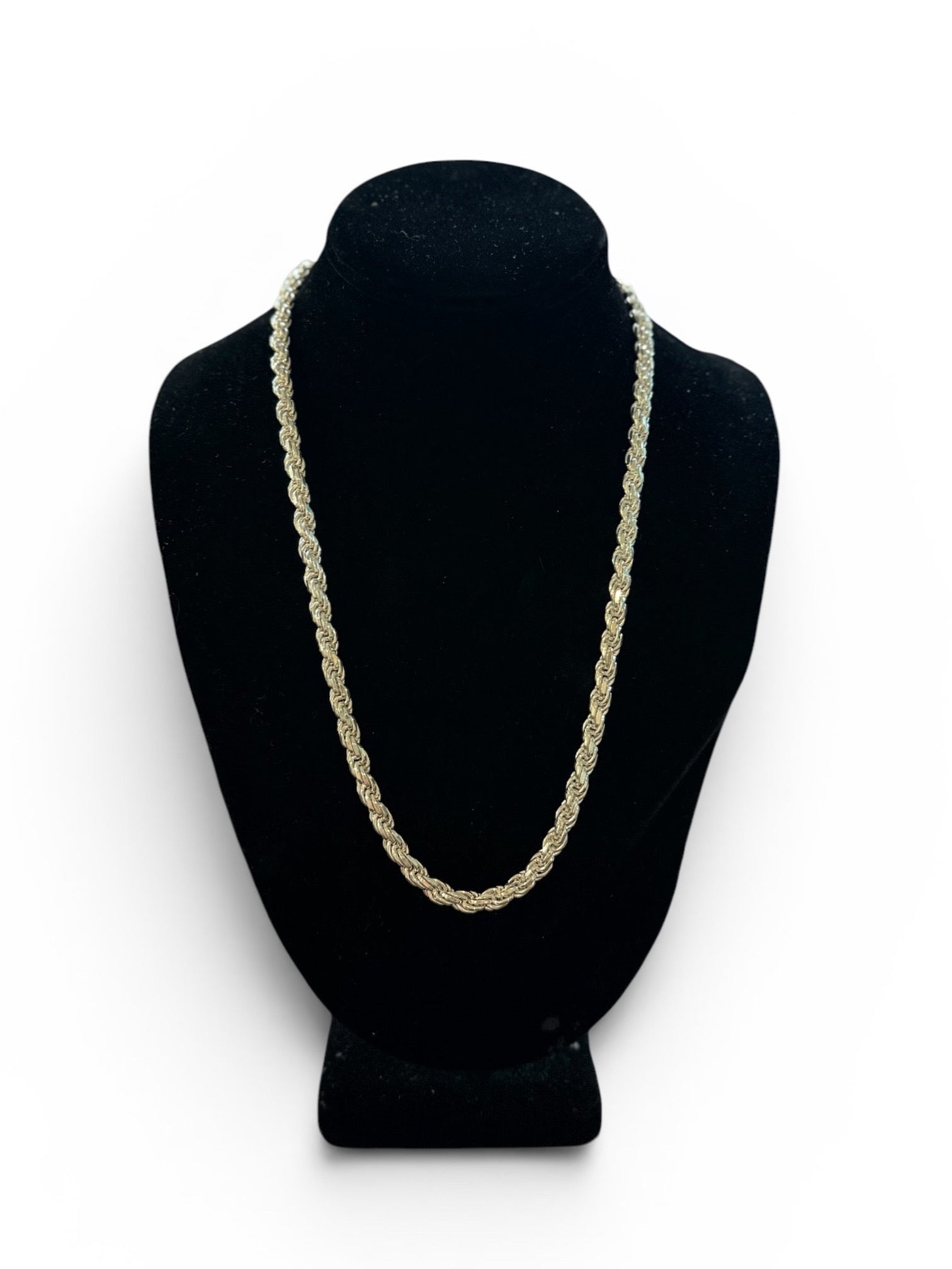 925 Sterling Silver Diamond Cut Rope