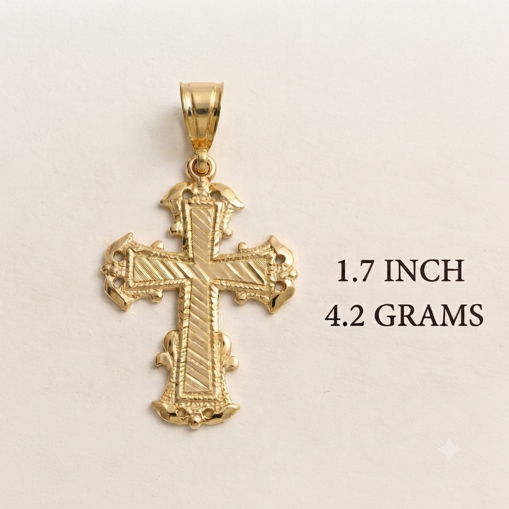 925 Sterling Silver Diamond Cut Vermeil "Assorted Cross" Pendant