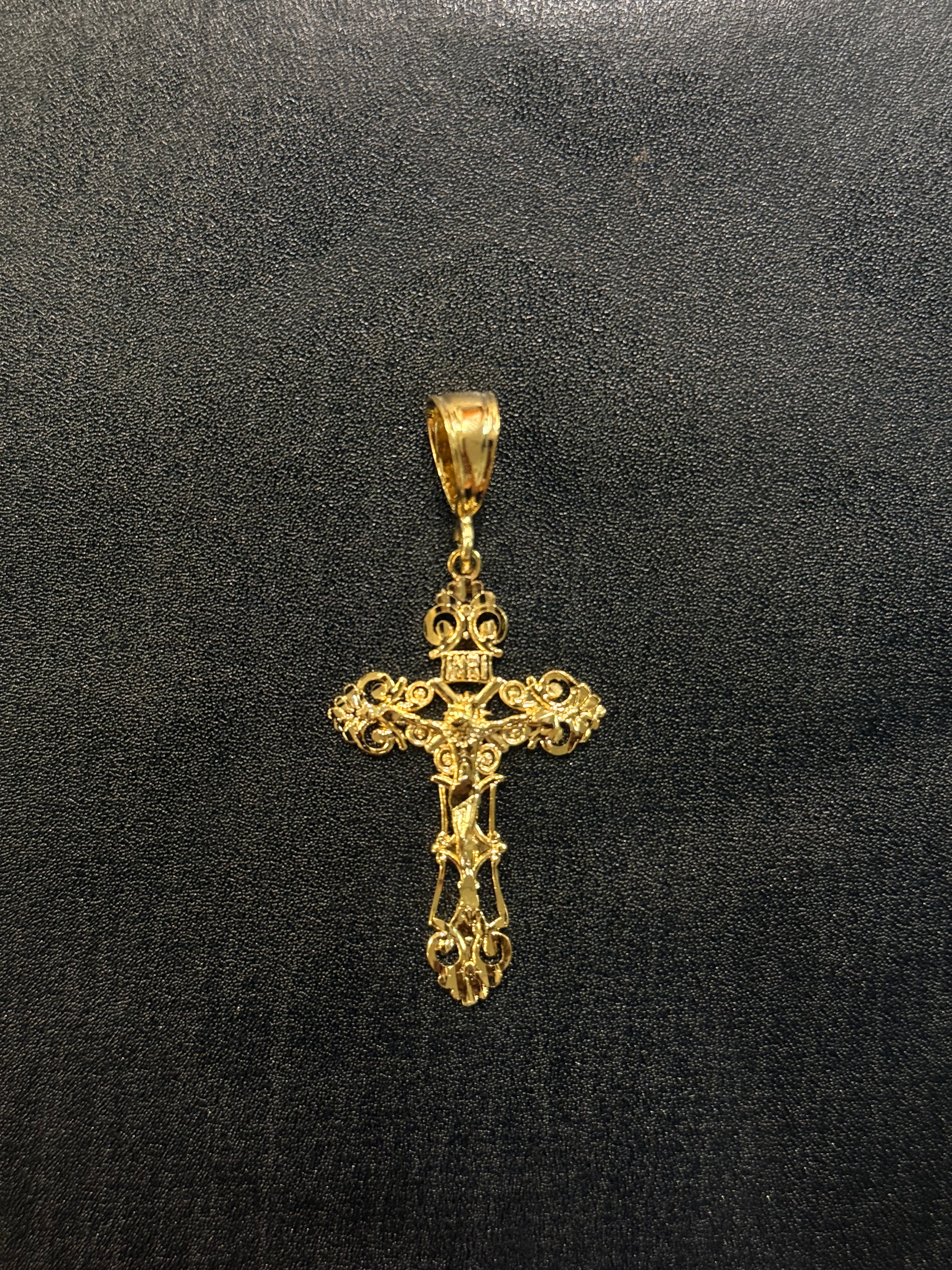 925 Sterling Silver Diamond Cut Vermeil "Assorted Cross" Pendant