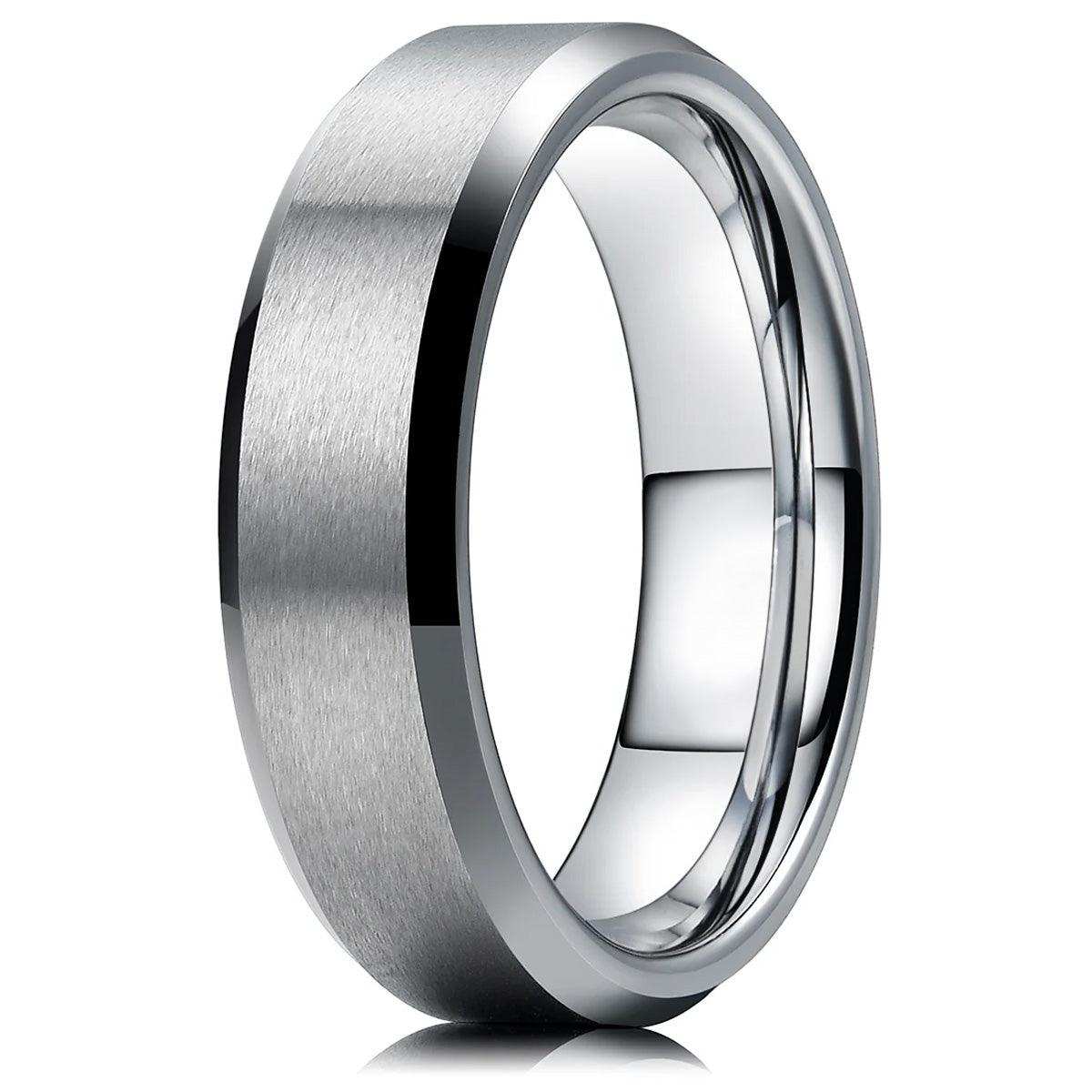 Tungsten Matte Finish Silver Ring