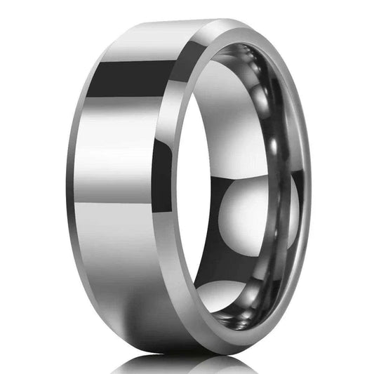 Tungsten Polished Silver Band