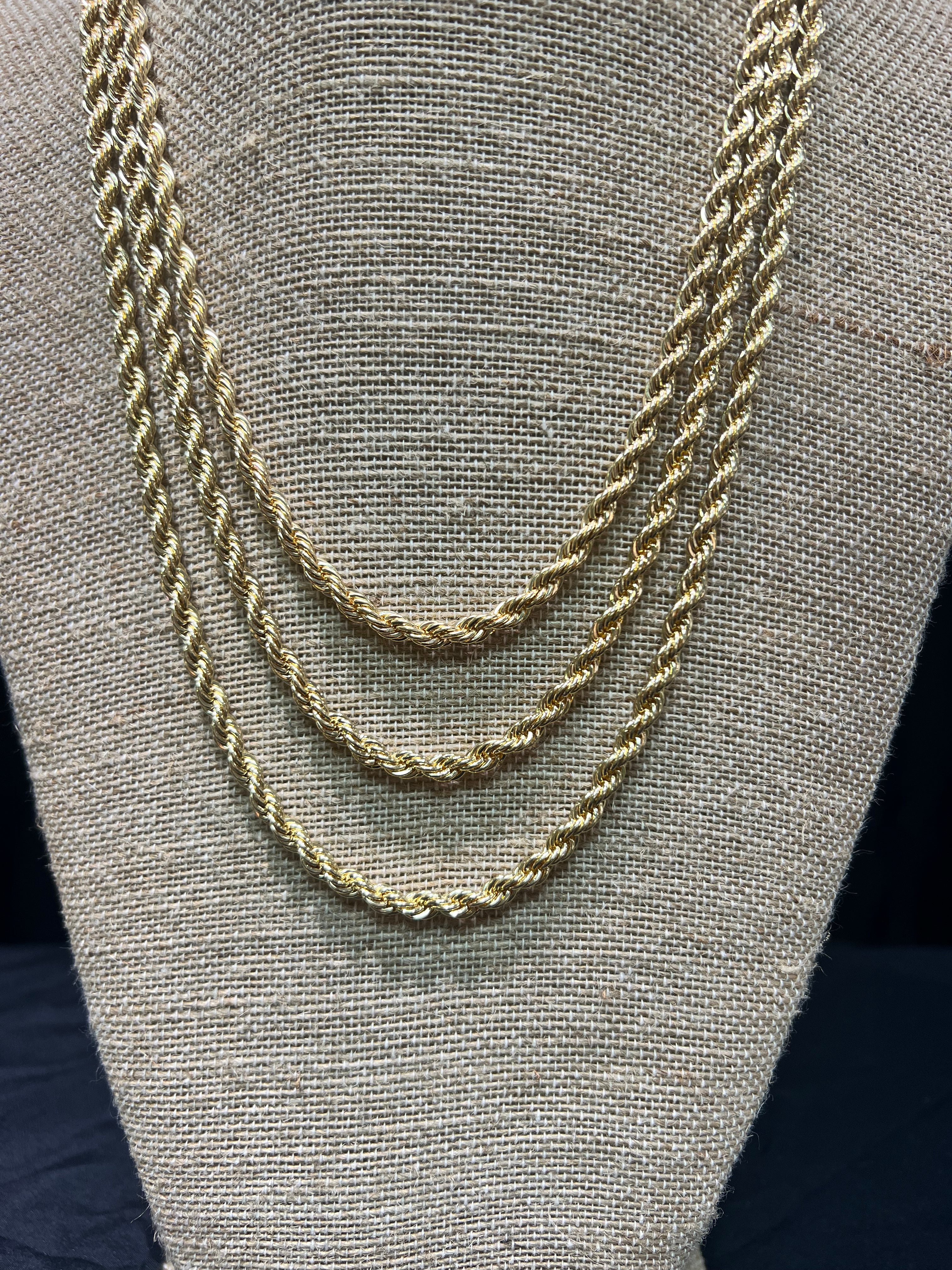 5mm 14k Gold Plated Rope Chains