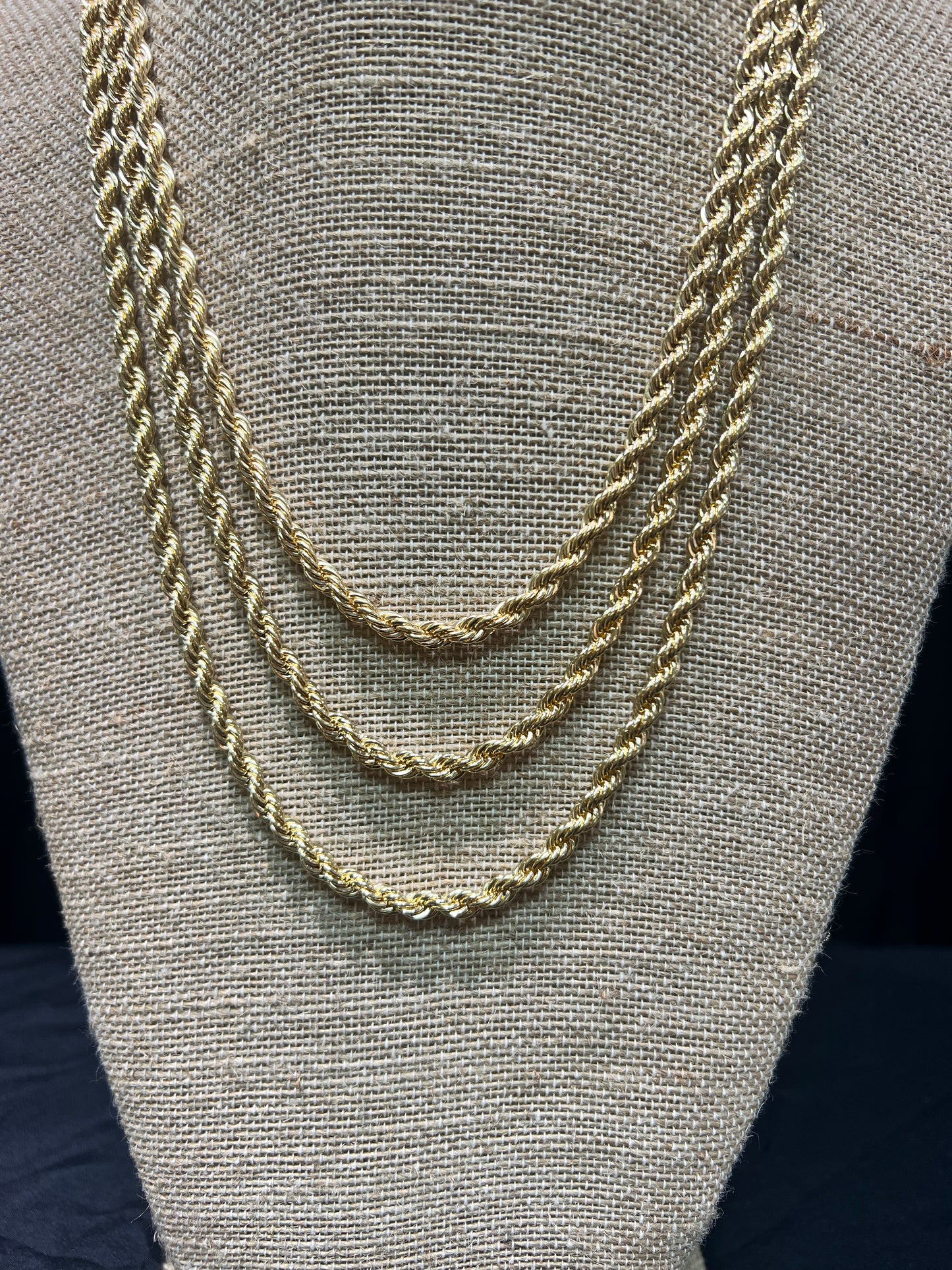 5mm 14k Gold Plated Rope Chains