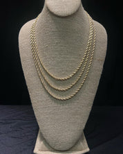 4mm 14k Gold Plated Rope Chains