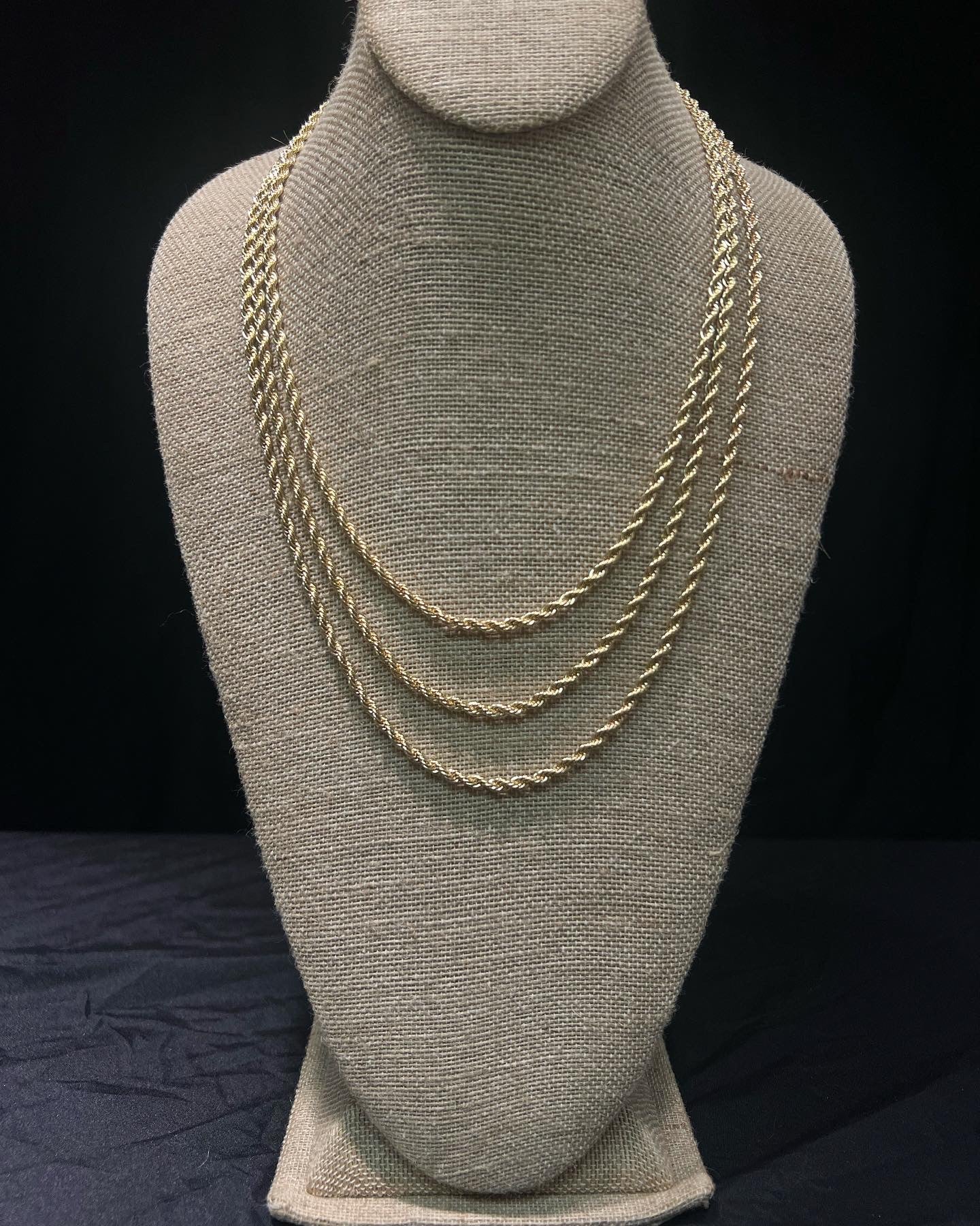 4mm 14k Gold Plated Rope Chains – stcollection