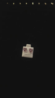 CZ Pink Square Earrings