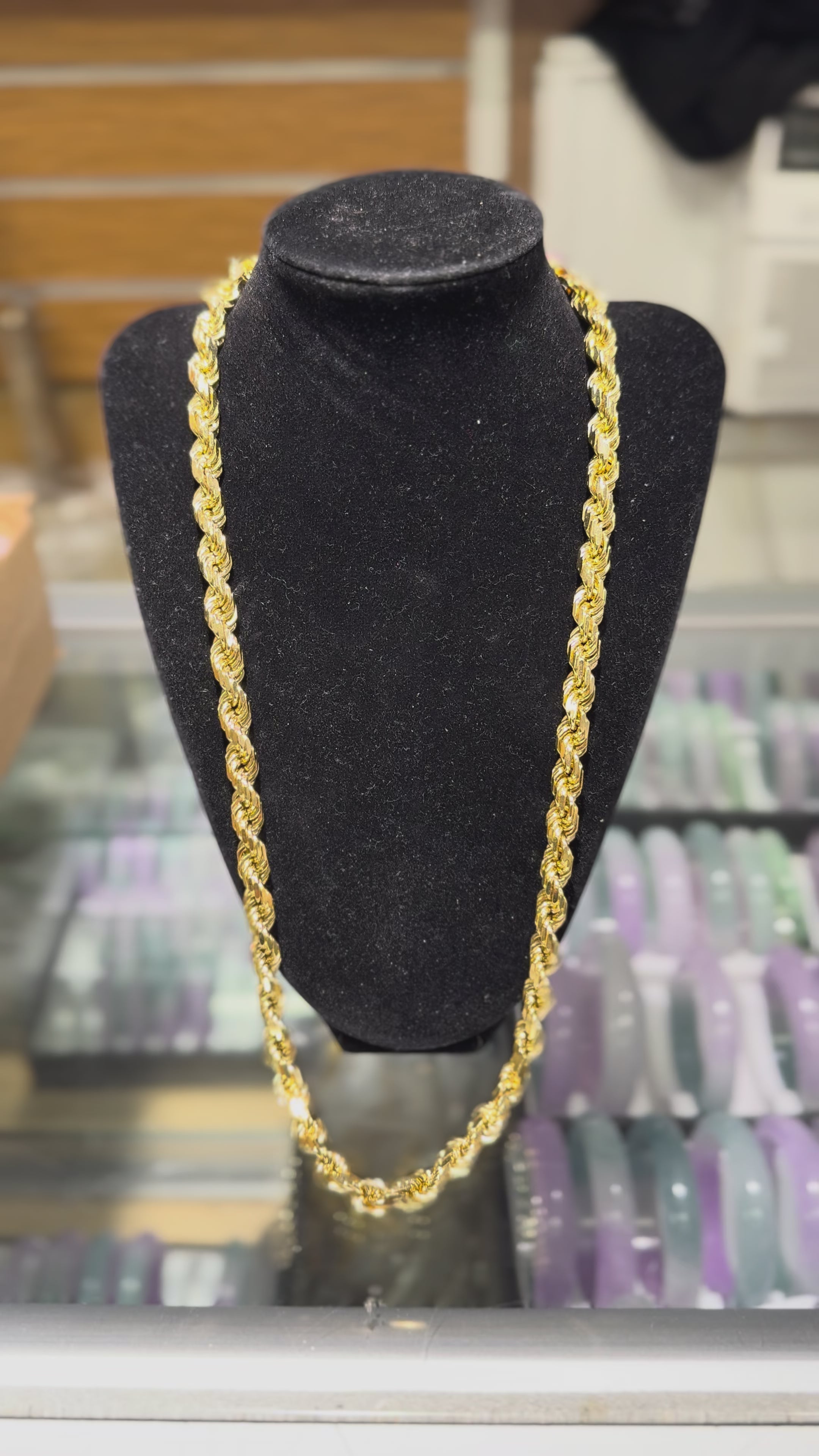 8mm 26" vermeil rope chain
