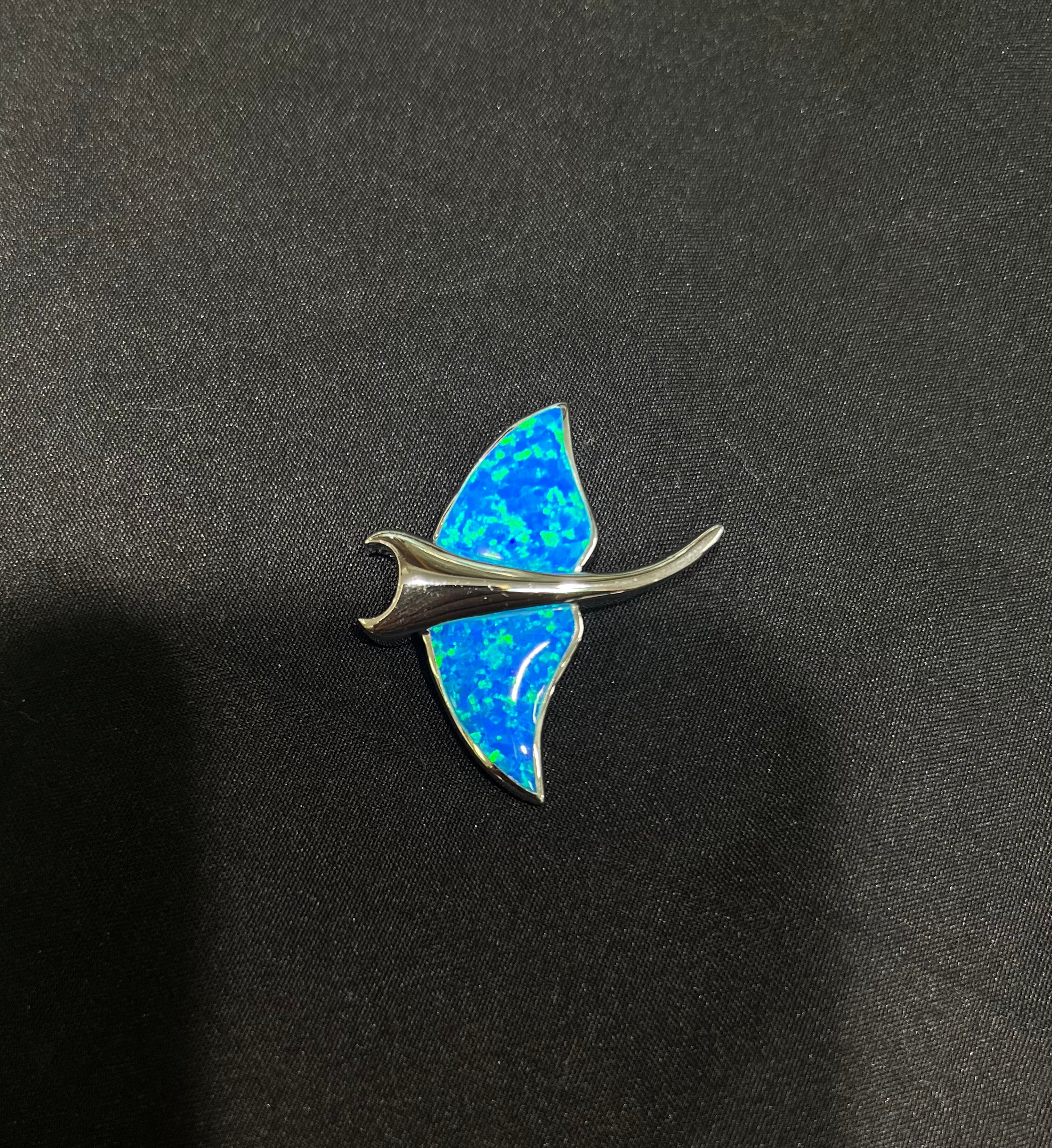 925 Sterling Silver Opal Manta Ray