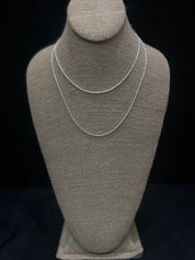 925 Sterling Silver Rope Chain 1mm 16” 20”
