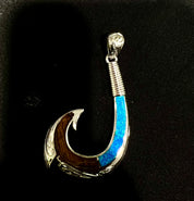 925 Sterling Silver Opal/Koa Wood Pendant