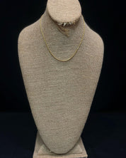 925 Sterling Silver 14k Gold Plated Rope Chain 1.2mm 16”