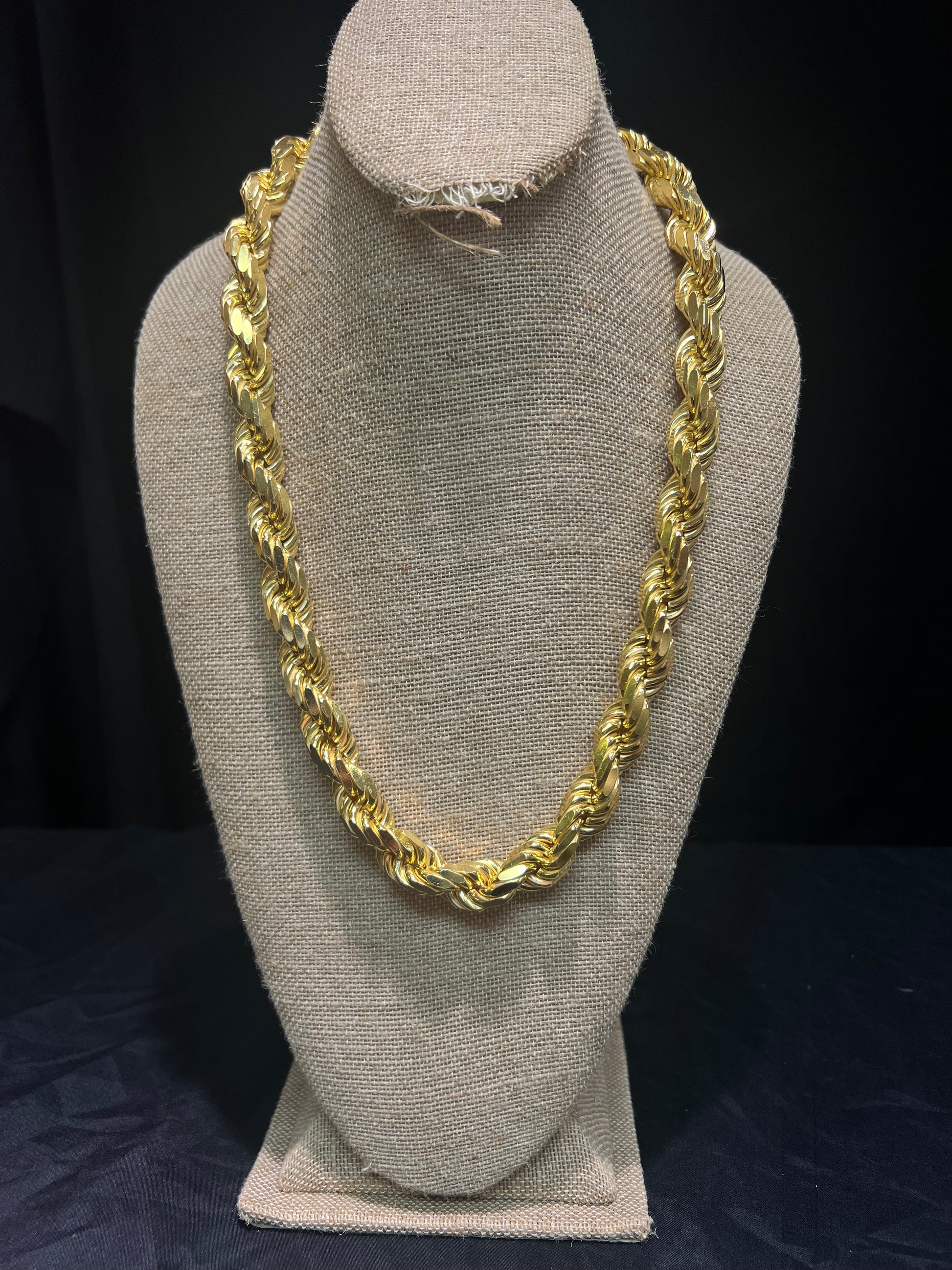 Sterling silver gold top plated rope chain