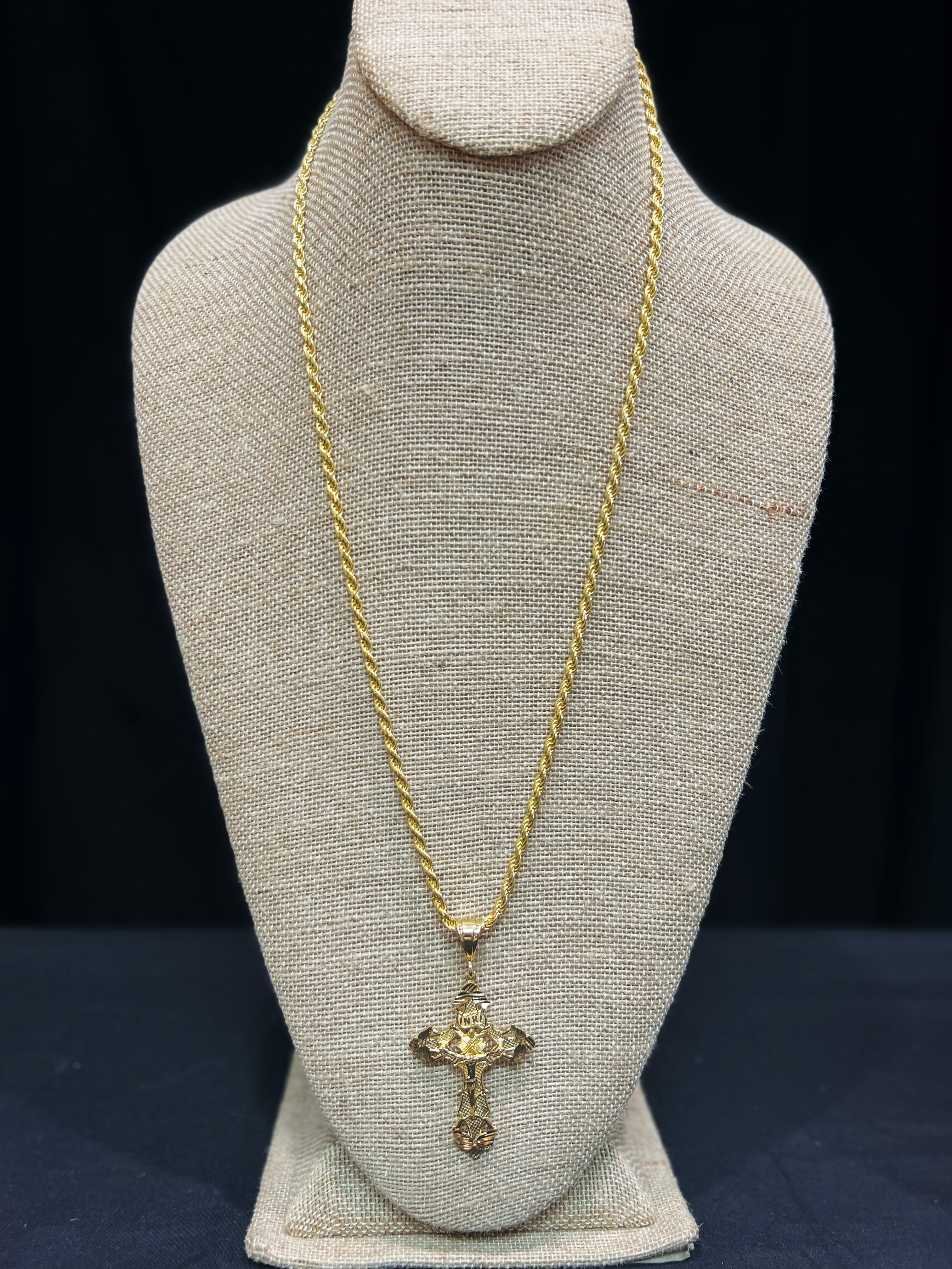 14k Gold Plated Sterling Silver 925 Rope Chain 3mm 30 inch