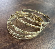 14k gold seven days diamond cut hawaii bangle
