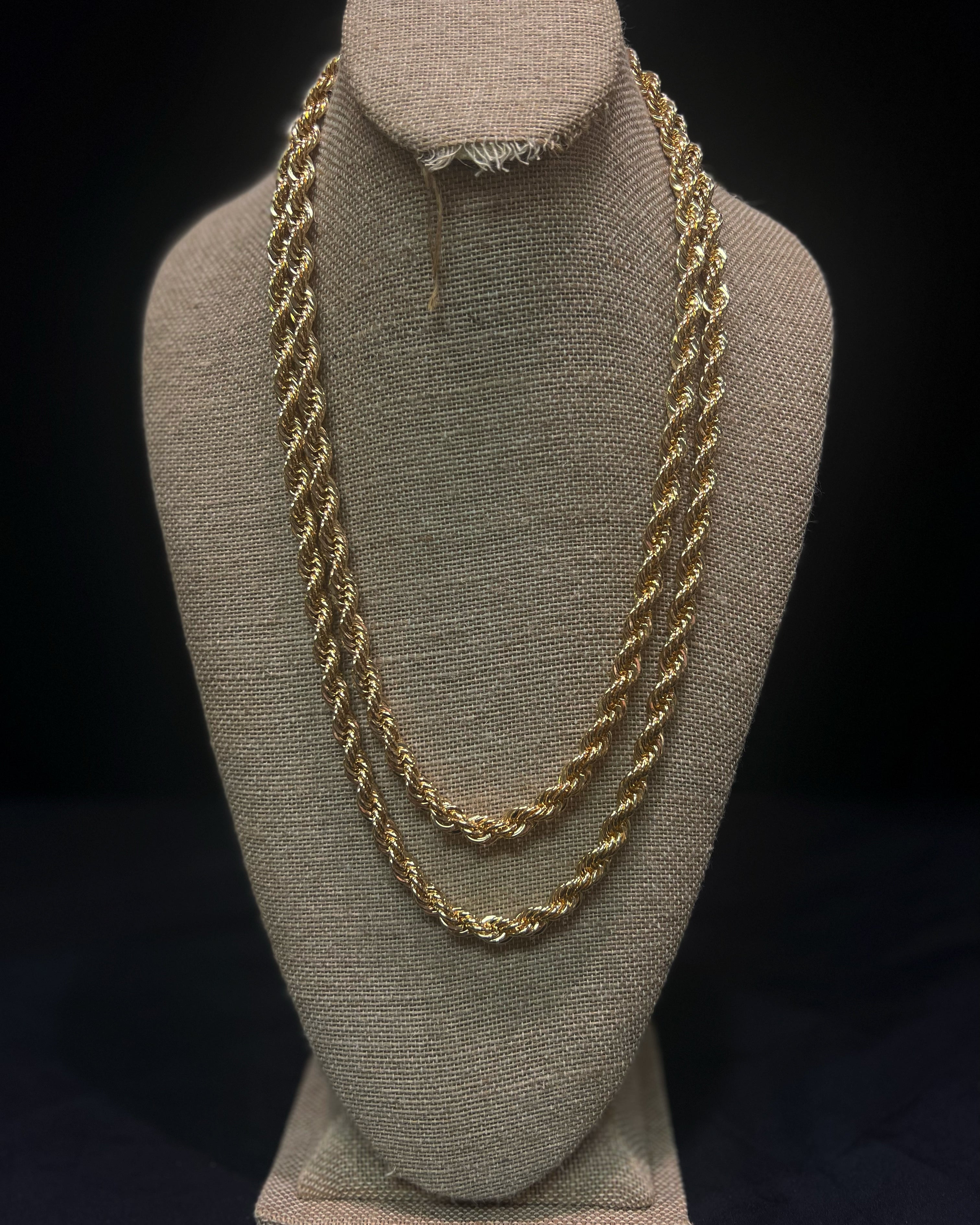 8mm gold plated rope outlet chain