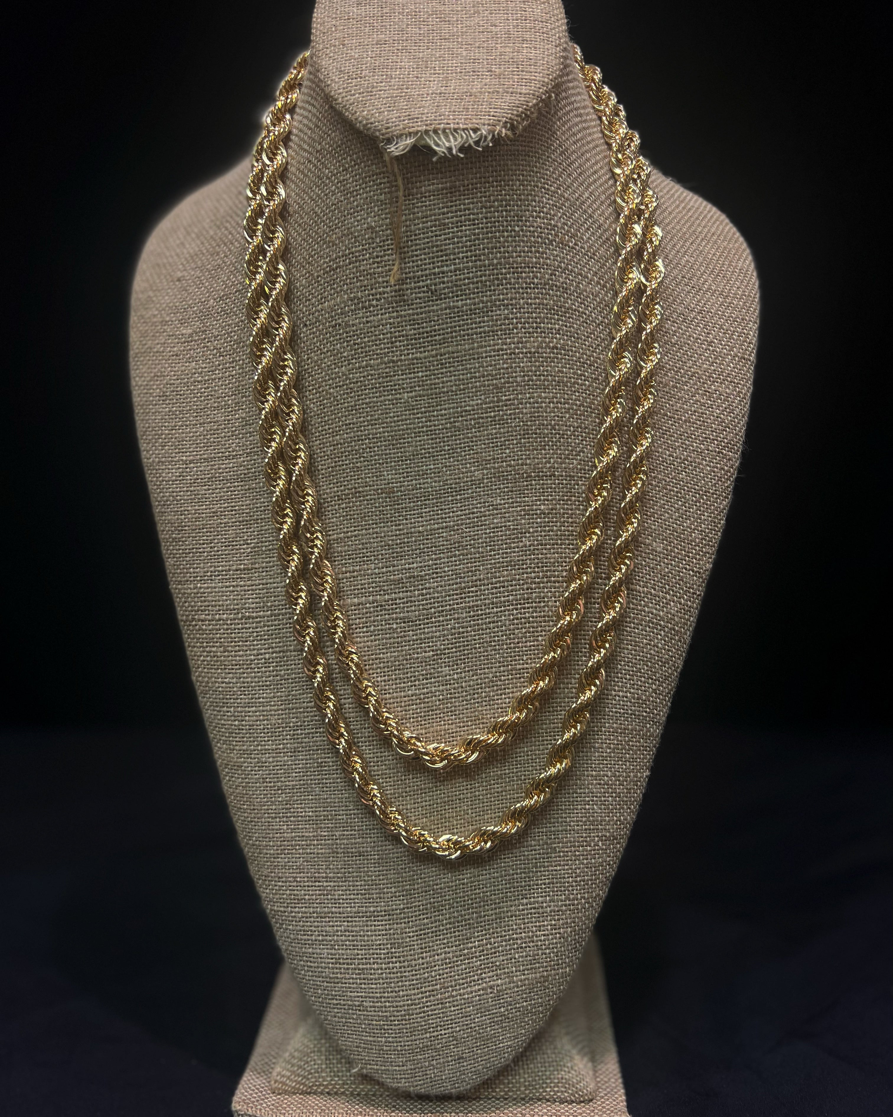 8mm 14k Gold Plated Rope Chain