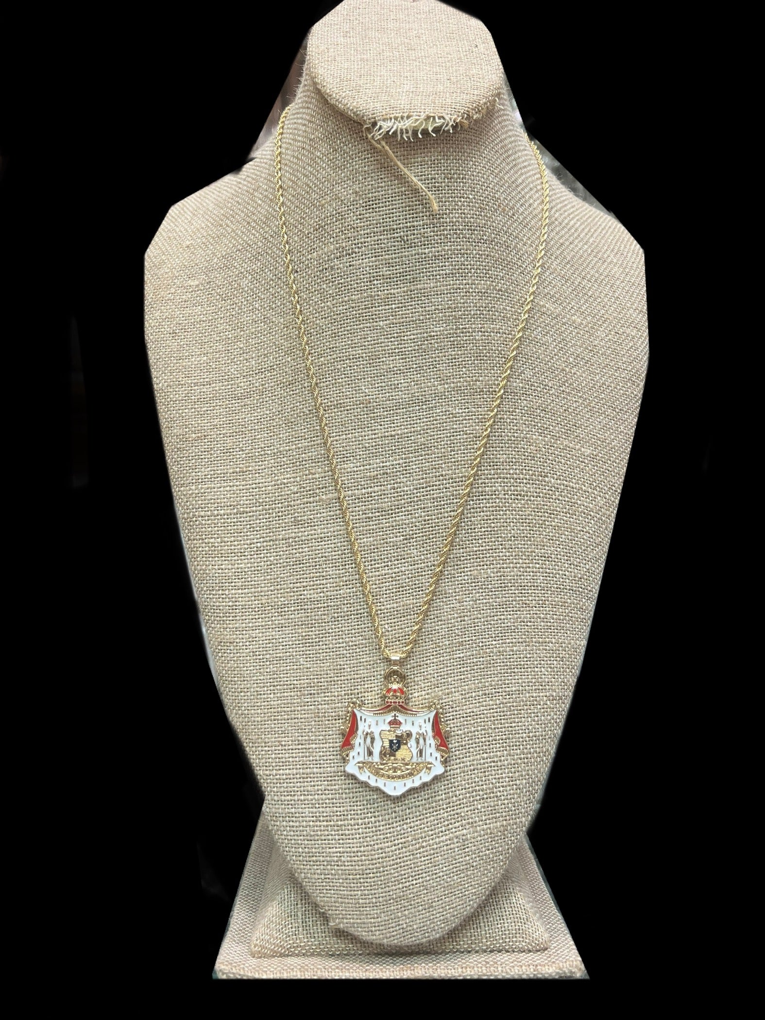 14k Gold Plated Coat Of Arms Necklace