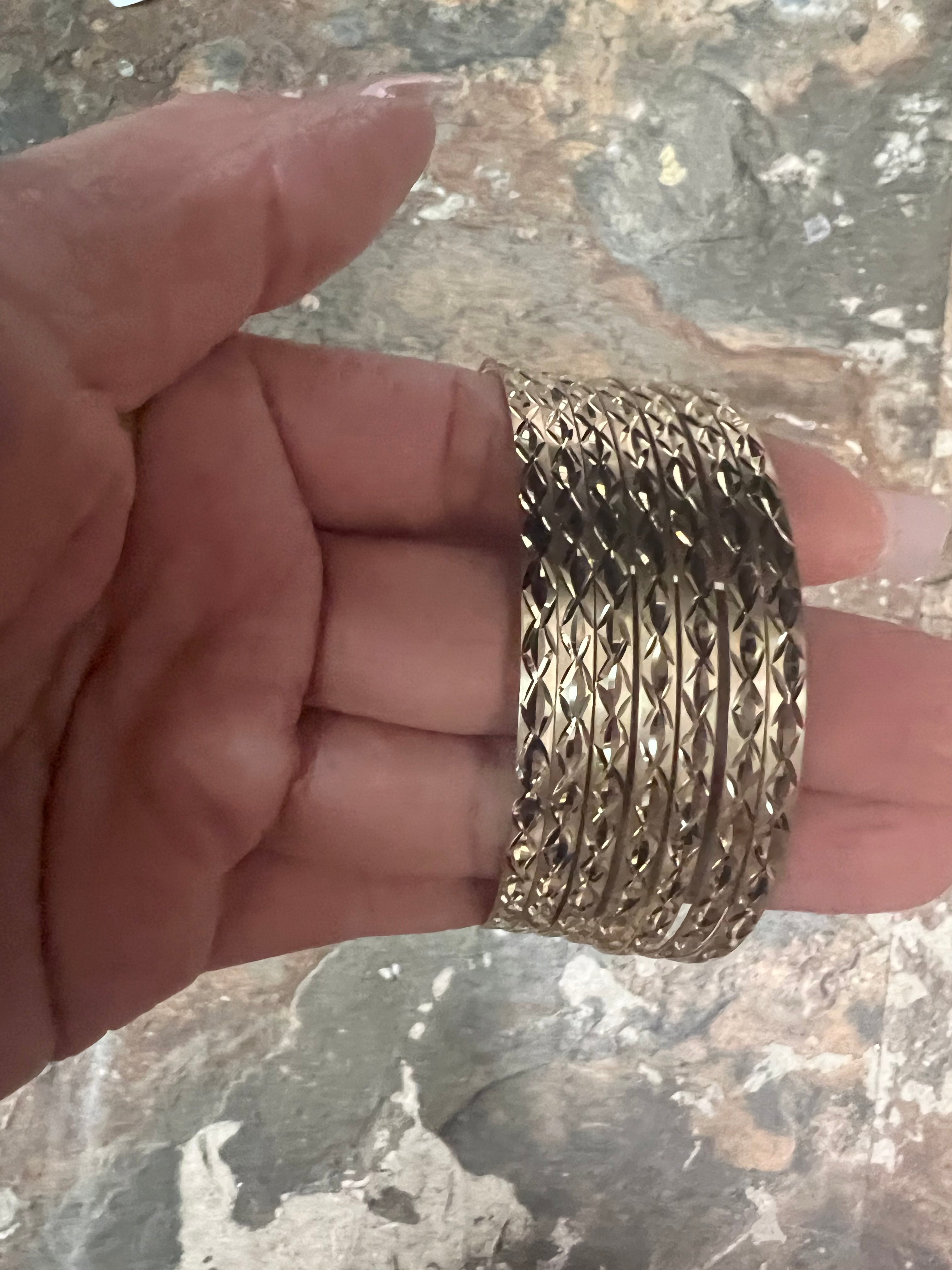 14k Gold Filled 7 Days bangle Bracelet 3 TONE Semanario de oro laminado  (S,M,L,X for sale in Bakersfield, CA - 5miles: Buy and Sell